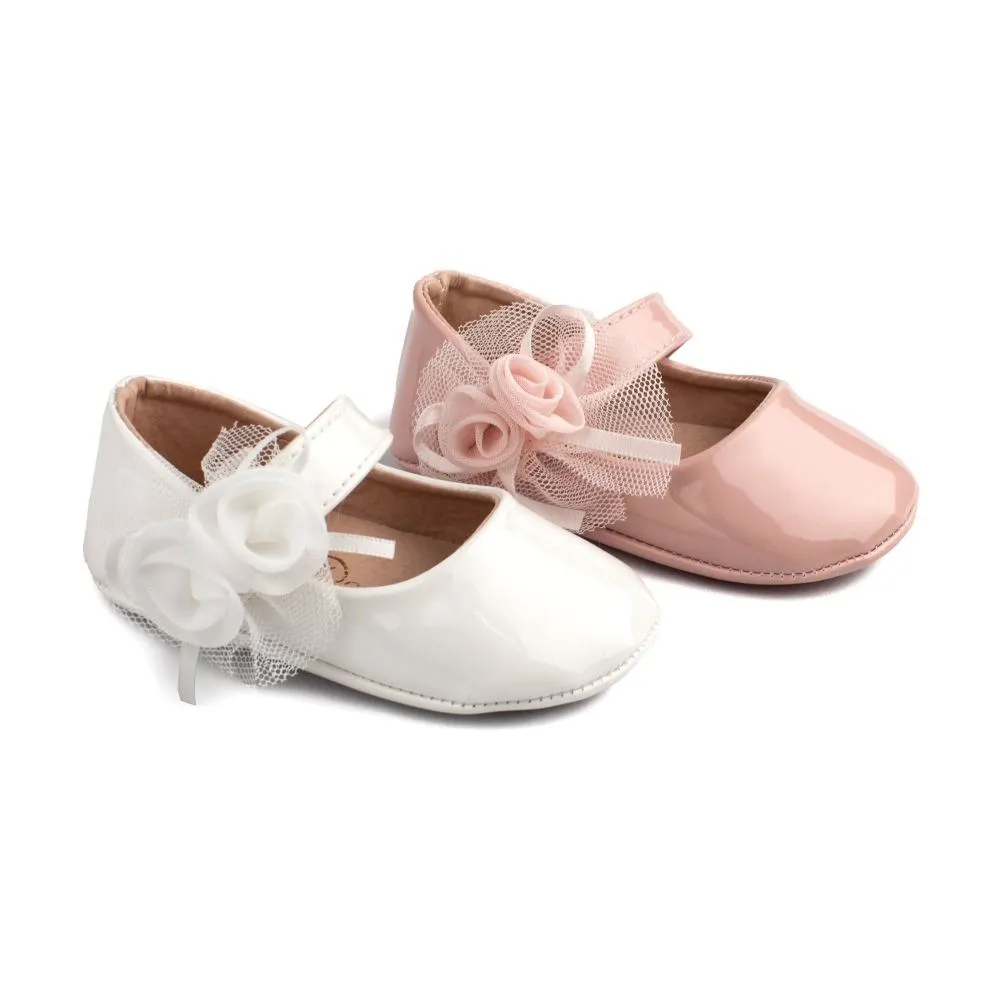 Merceditas Bebe Rosa Sin Suela Charol