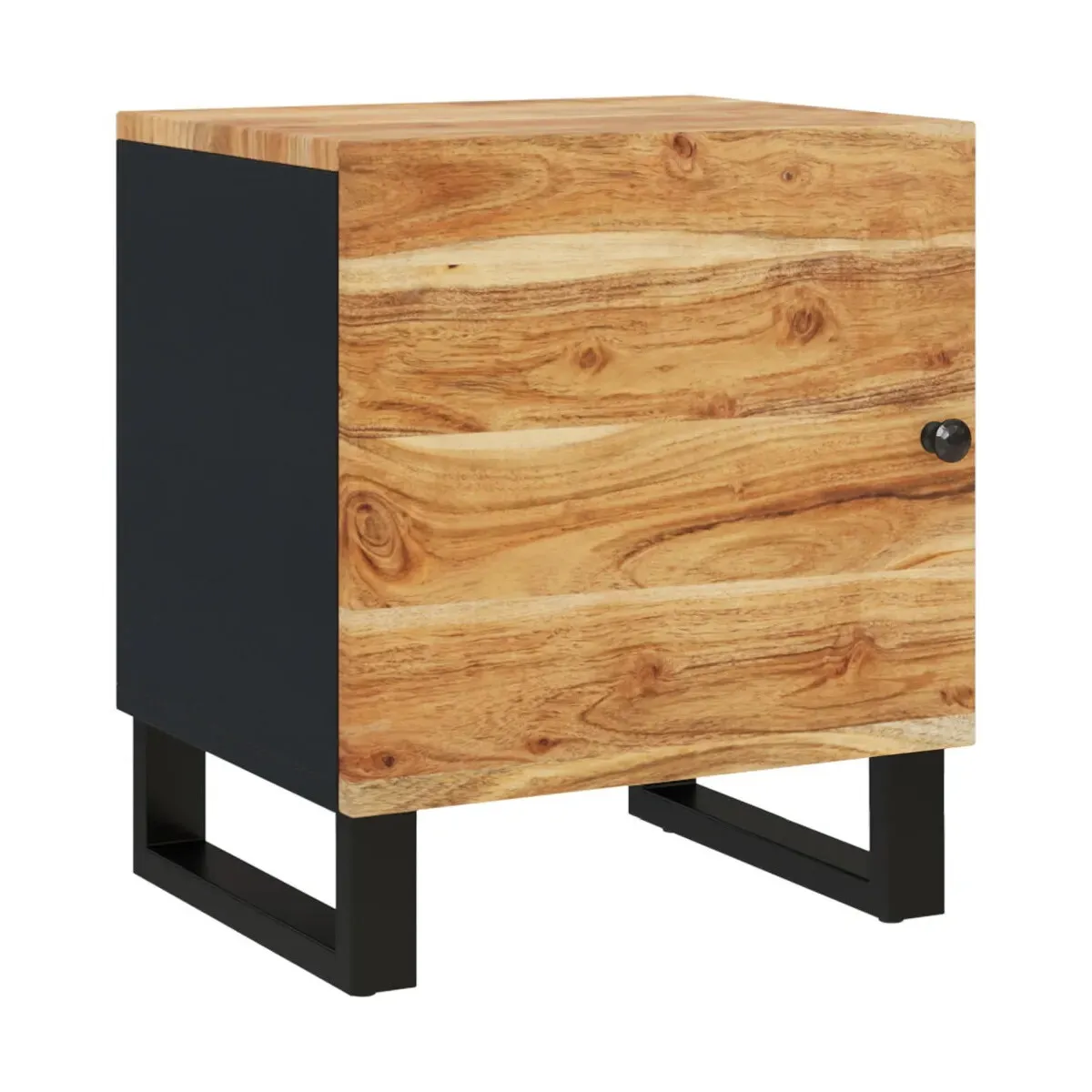 Mesita de noche de madera maciza de acacia 40x33x46 cm