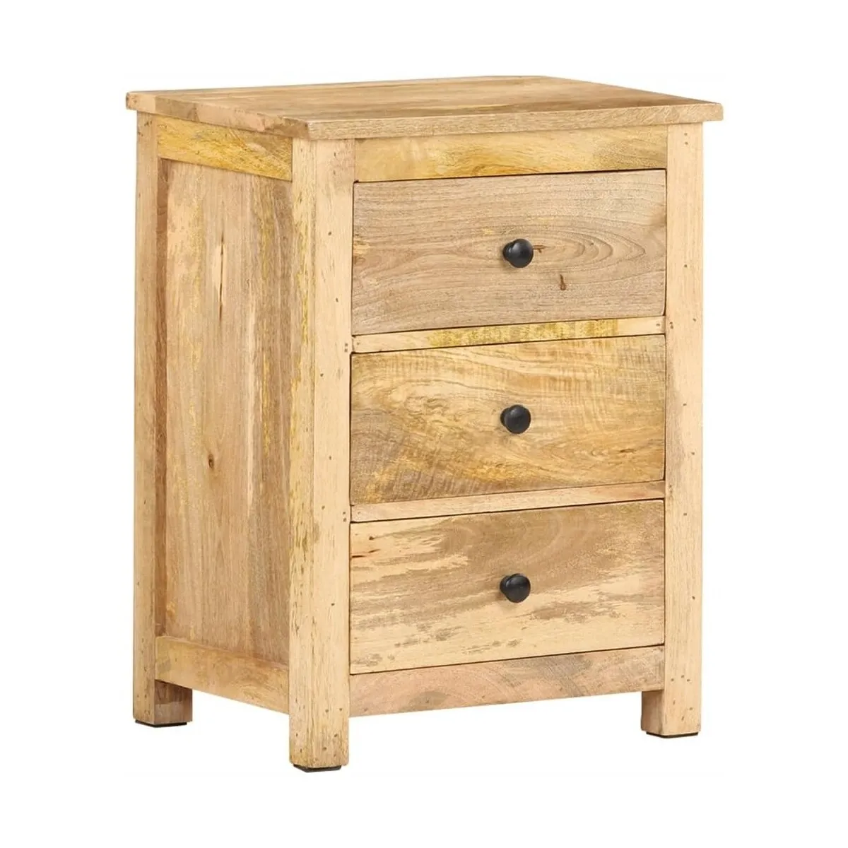 Mesita de noche de madera maciza de mango 45x35x60 cm