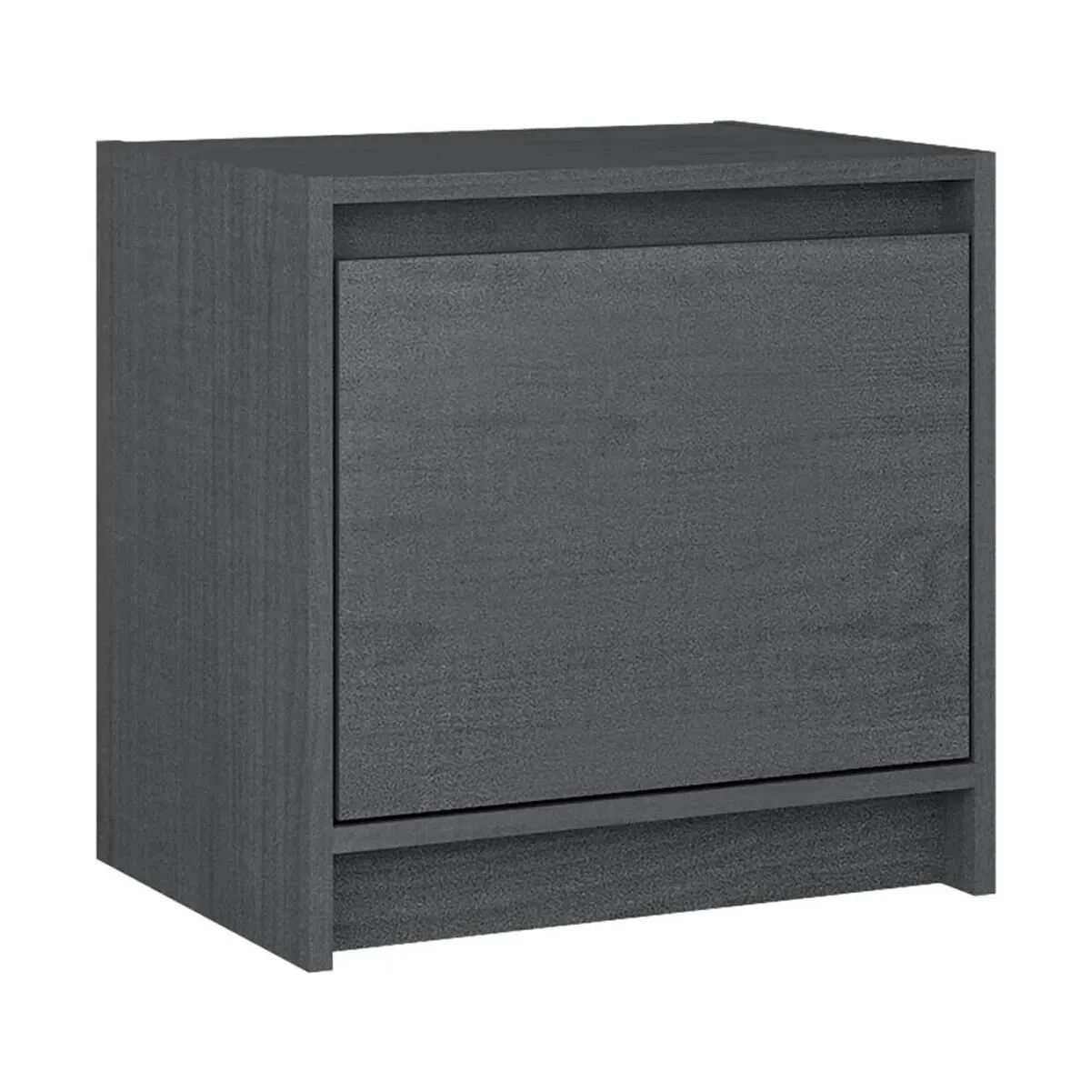 Mesita de noche madera maciza de mango gris 40x30,5x40 cm