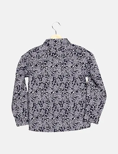 Name it Camisa azul marino estampado floral con bolsillo