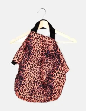 NoName Bolso rosa estampado animal print