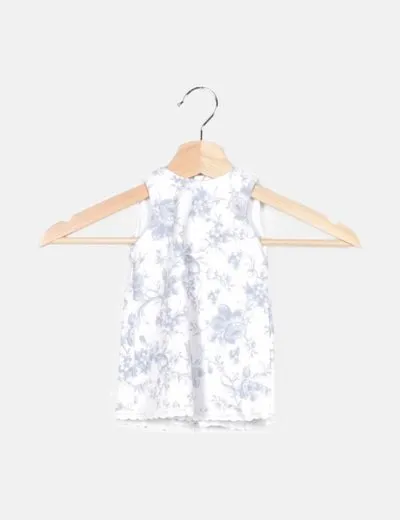 NoName Vestido blanco estampado floral