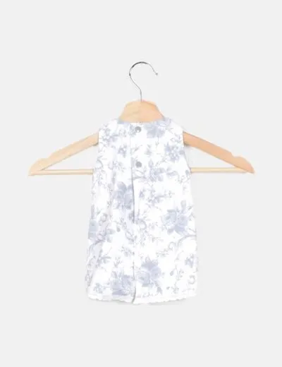 NoName Vestido blanco estampado floral