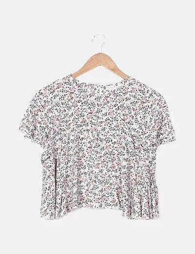 Olisgar Blusa blanca estampado floral