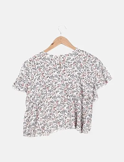 Olisgar Blusa blanca estampado floral