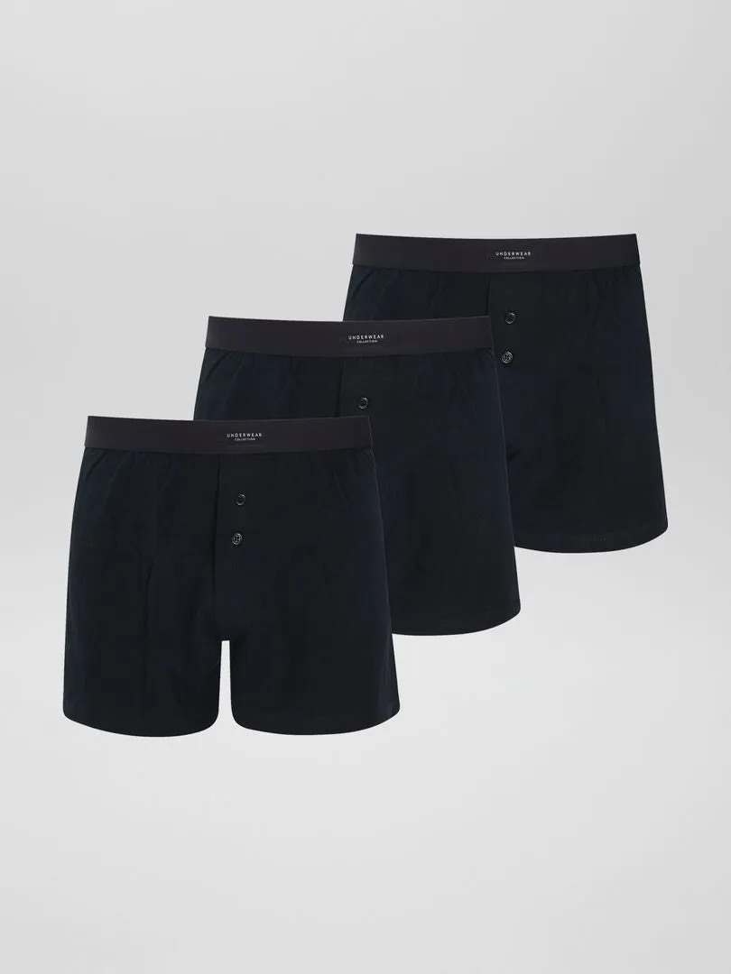 Pack de 3 boxers lisos - NEGRO