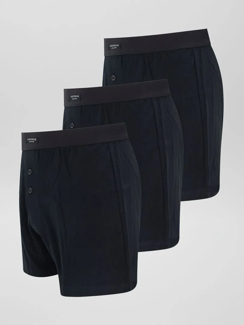 Pack de 3 boxers lisos - NEGRO