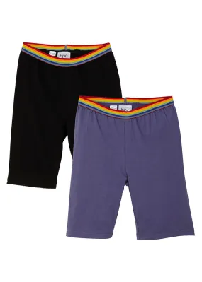 Pantalón corto de ciclista del orgullo para niños (2 unidades) Negro-lila