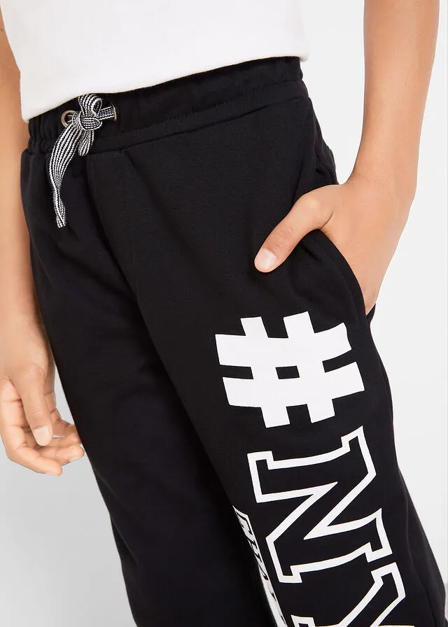 Pantalón de chándal con estampado para niños Negro