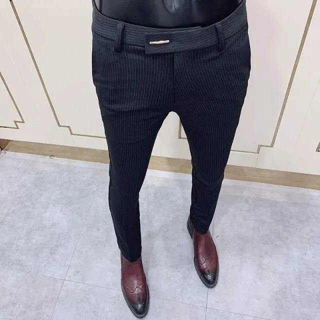 Pantalón De Traje A Raya Para Hombre