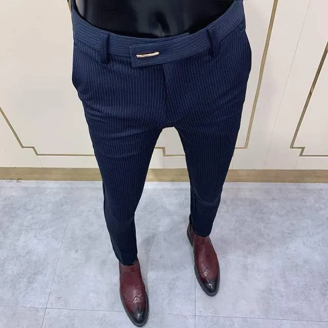 Pantalón De Traje A Raya Para Hombre