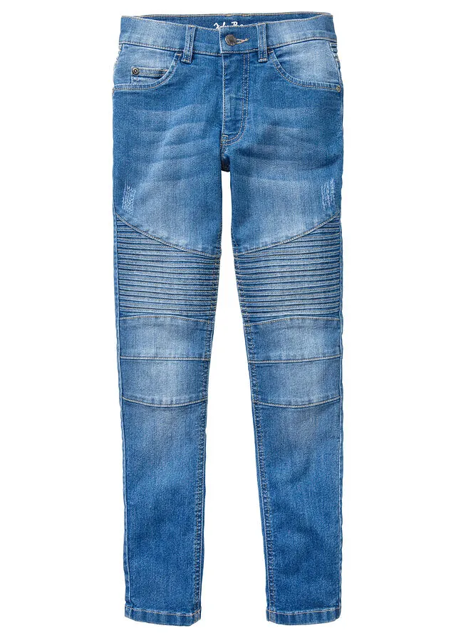 Pantalón vaquero elástico de corte estrecho para niños Azul piedra