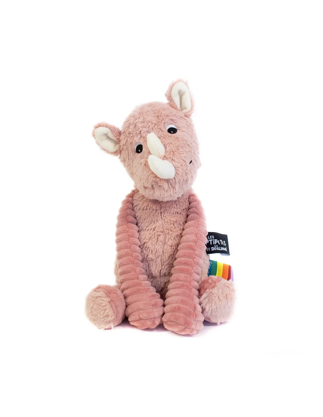 Peluche ptipotos rinoceronte rosa Déglingos