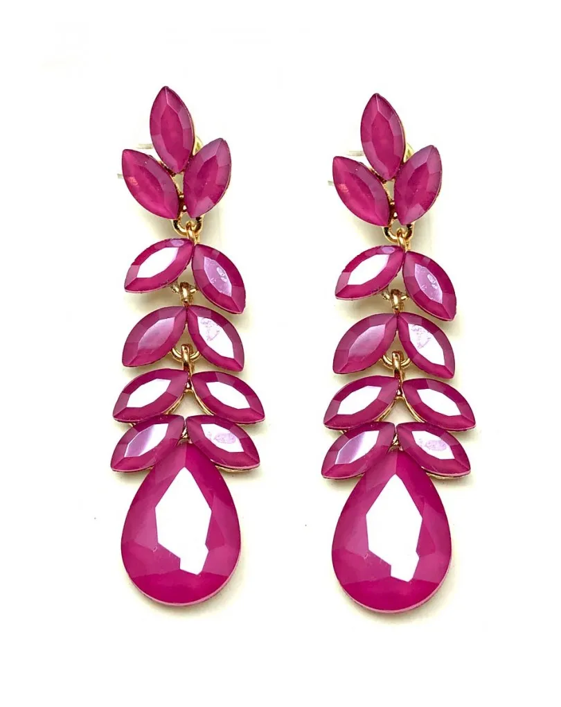 PENDIENTES FUCSIAS DE FIESTA PRECIOSOS PARA TU VESTIDO