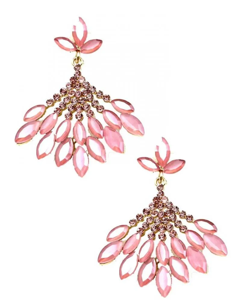 PENDIENTES ROSAS LARGOS DE FIESTA PARA UN LOOK ESPECTACULAR