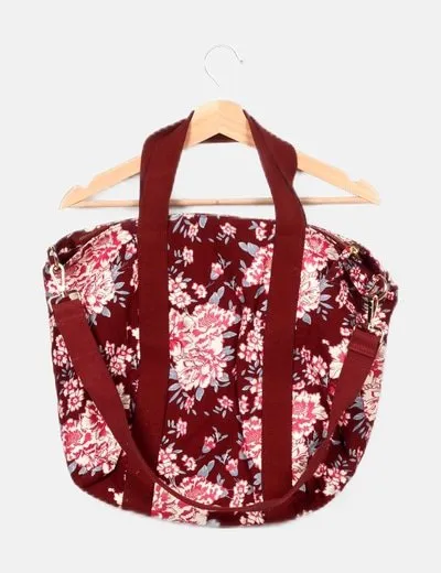 Petite Mendigote Bolso granate estampado floral