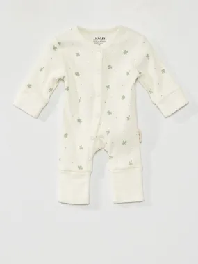 Pijama tipo pelele de canalé - Unisex - BLANCO