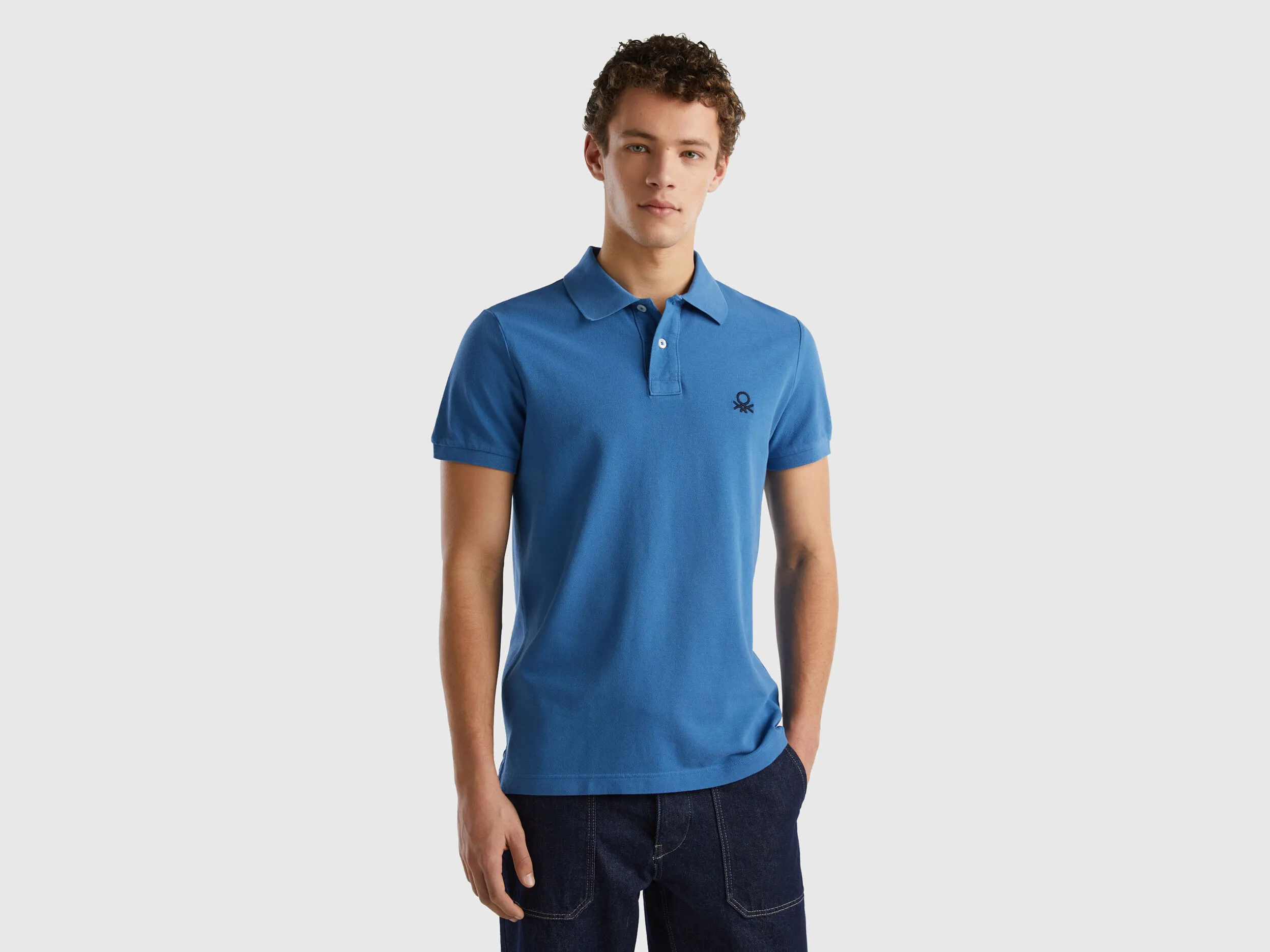 Polo azul slim fit