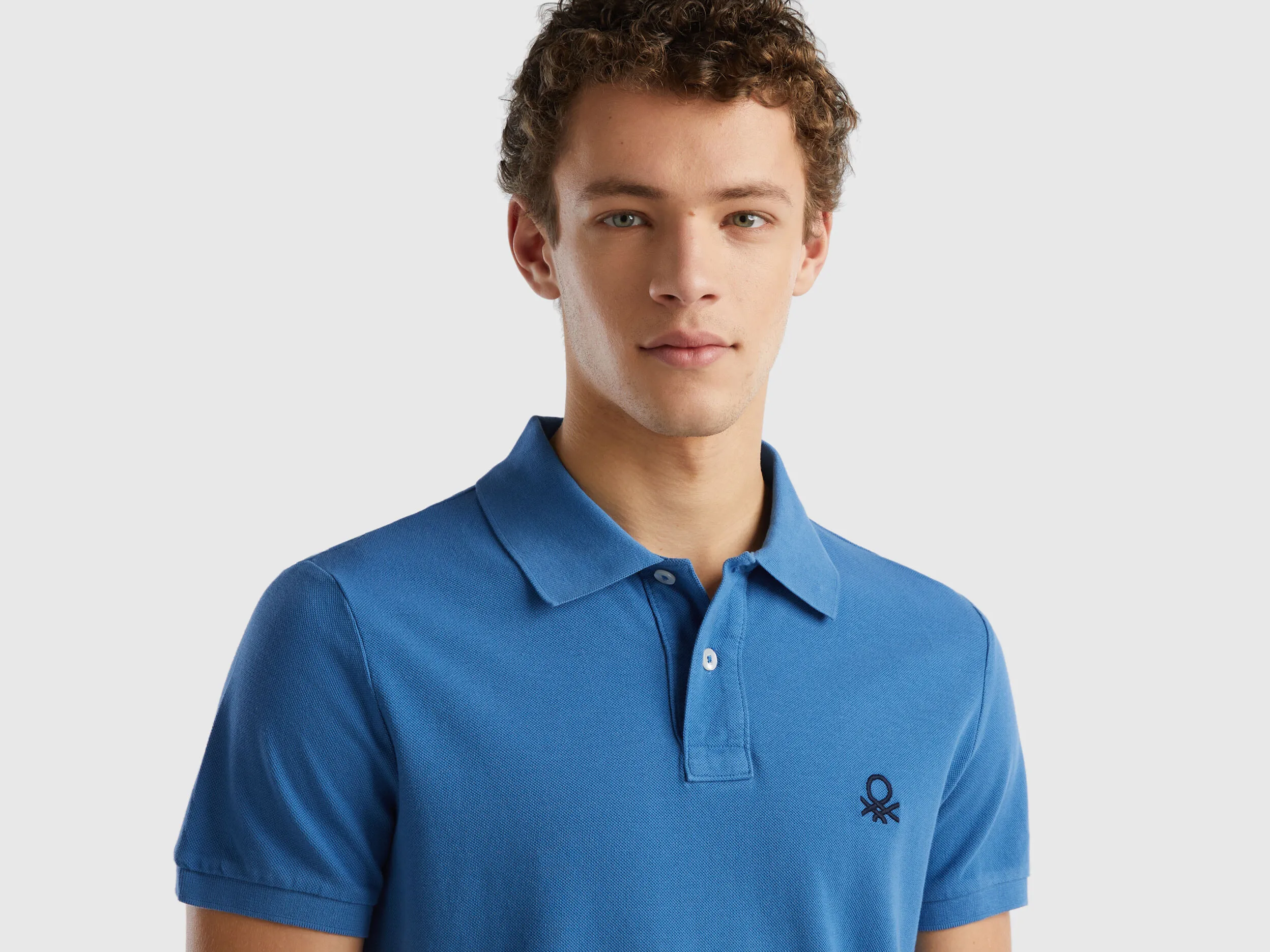 Polo azul slim fit