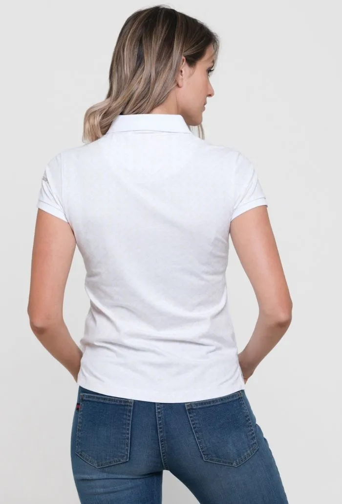 Polo blanco diseño fantasía para mujer