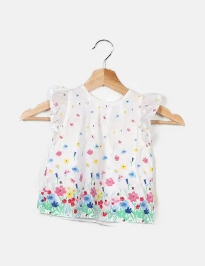 Primark Blusa blanca estampado floral