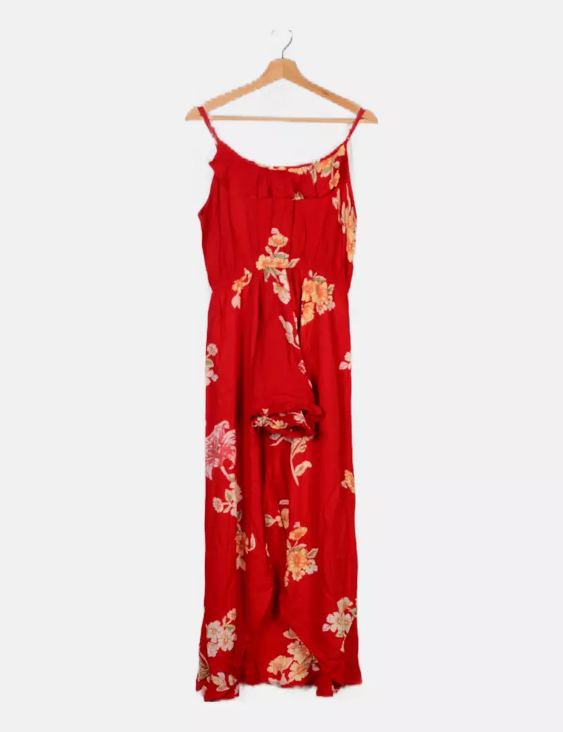 Primark Vestido maxi rojo estampado floral