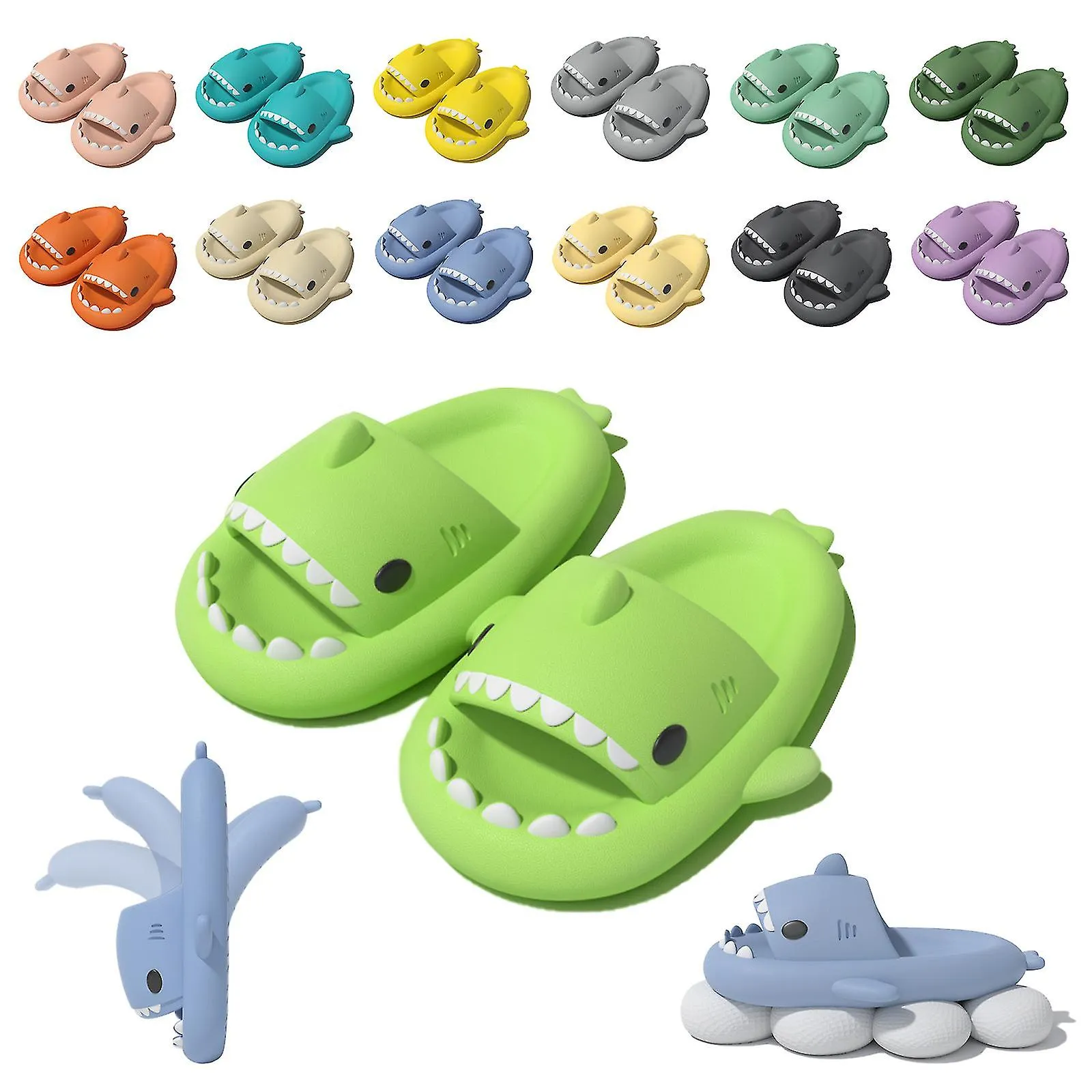 Shark Cloud Slippers, Shark Lindo Toboganes para Mujeres Hombre, Sandalias de Verano para Niños Niñas Spa Zapatos de Plataforma 