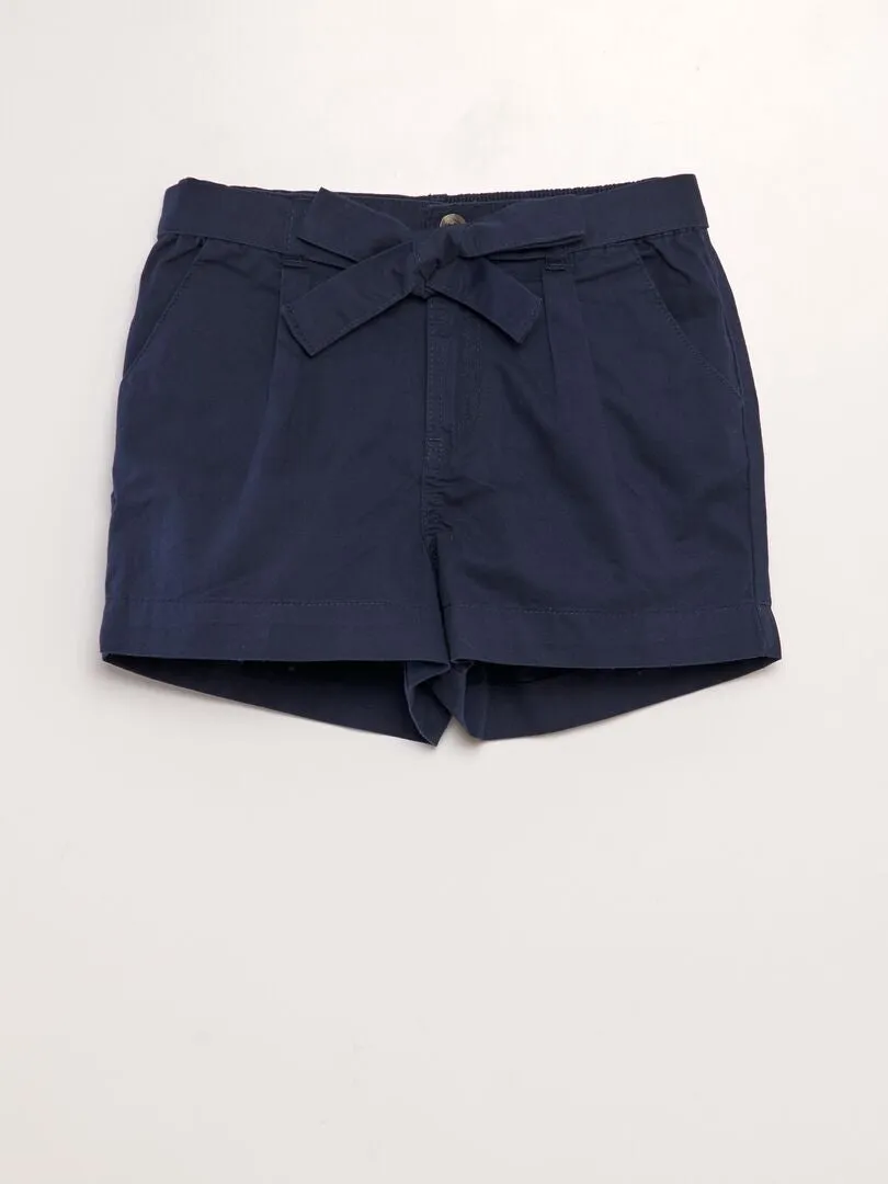 Short de popelina - azul