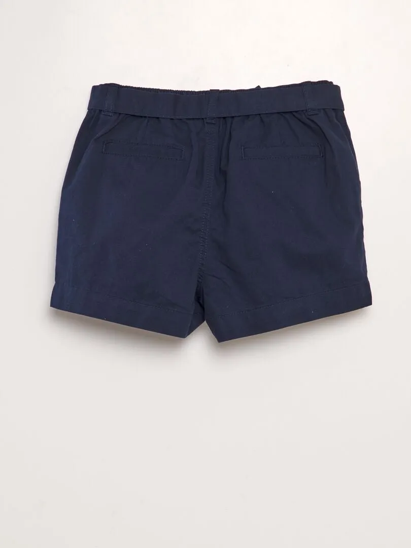 Short de popelina - azul