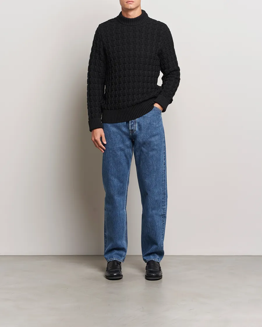 S.N.S. Herning Stark Wool Cable Knit Sweater Black