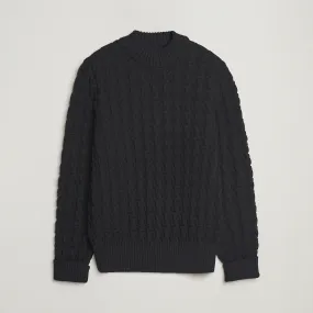 S.N.S. Herning Stark Wool Cable Knit Sweater Black