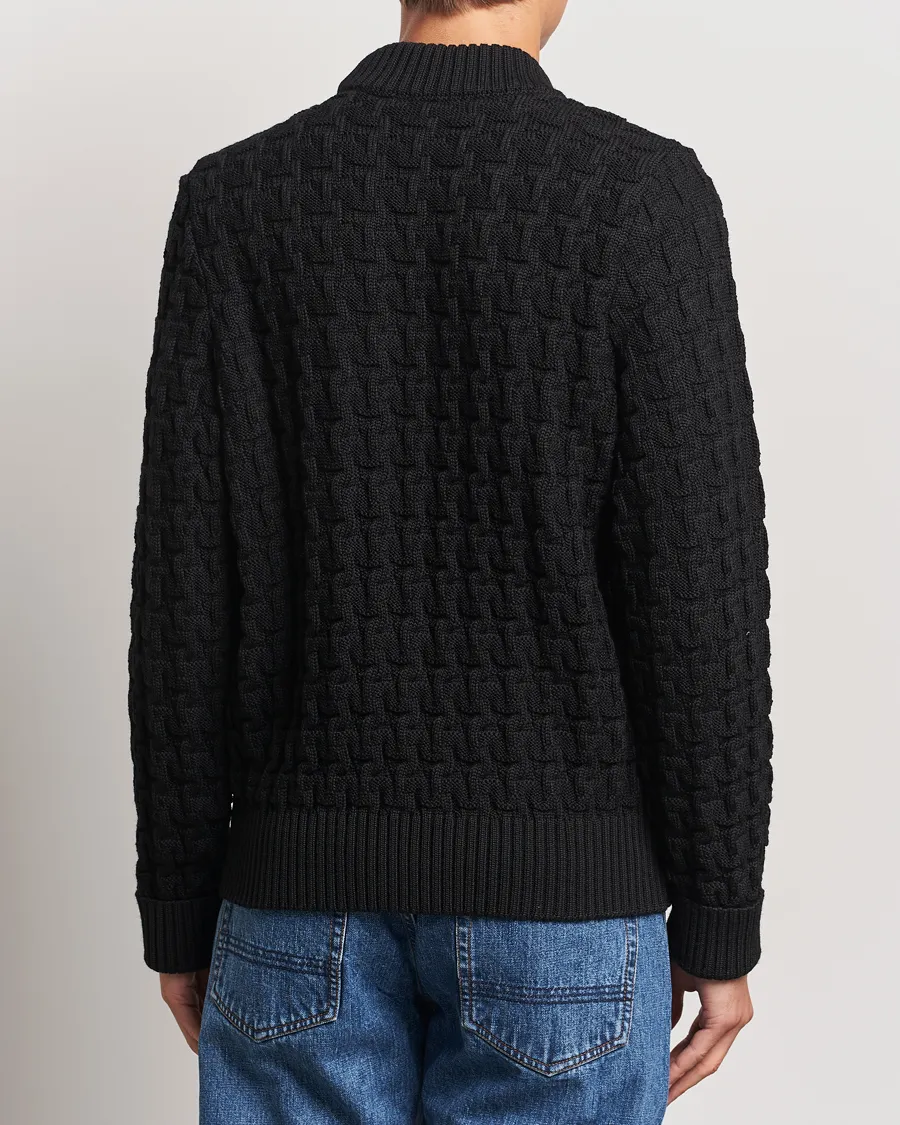 S.N.S. Herning Stark Wool Cable Knit Sweater Black