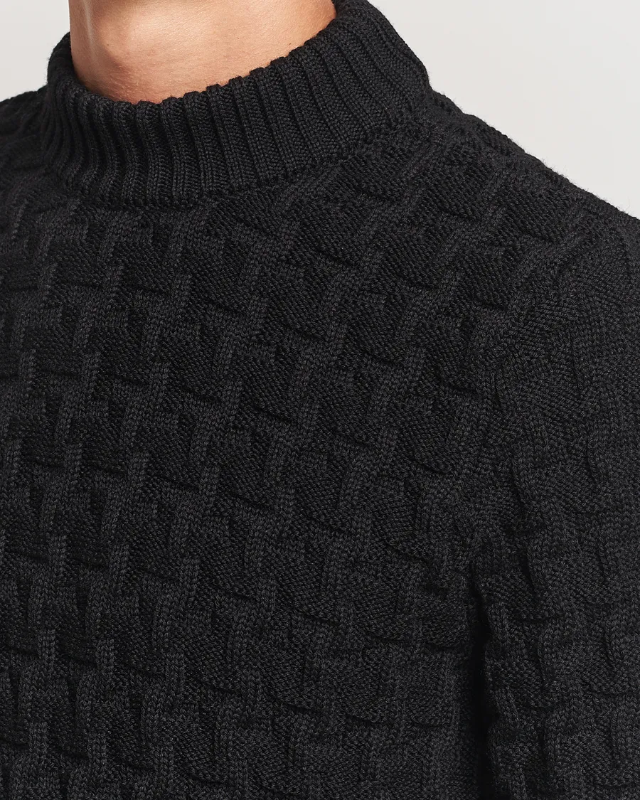 S.N.S. Herning Stark Wool Cable Knit Sweater Black