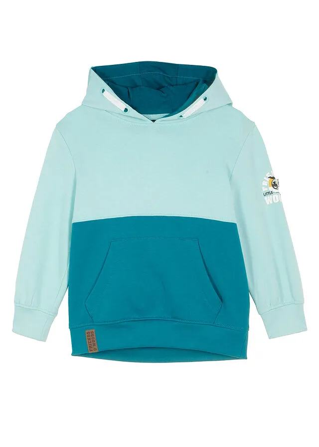 Sudadera con capucha para niños Turquesa cobalto-turquesa pastel