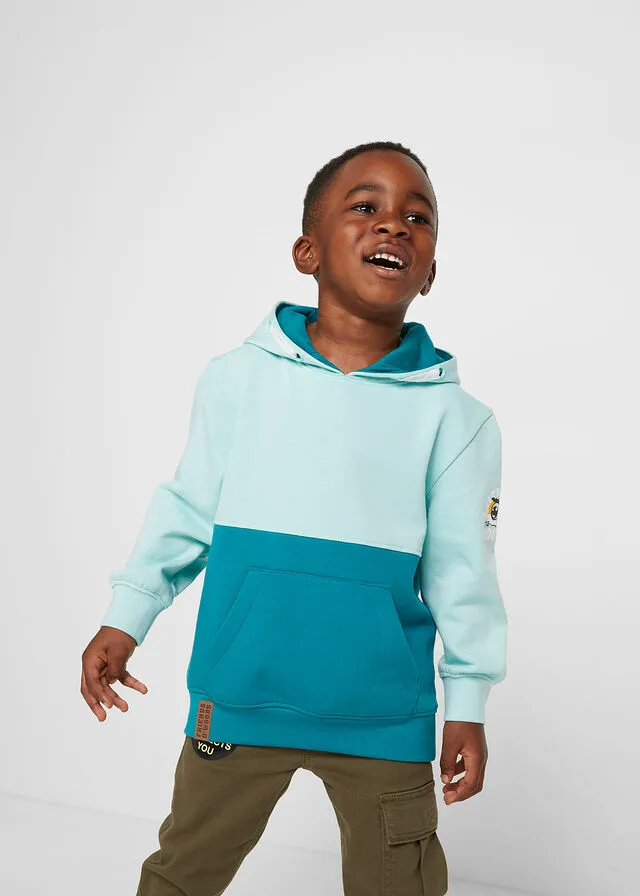 Sudadera con capucha para niños Turquesa cobalto-turquesa pastel