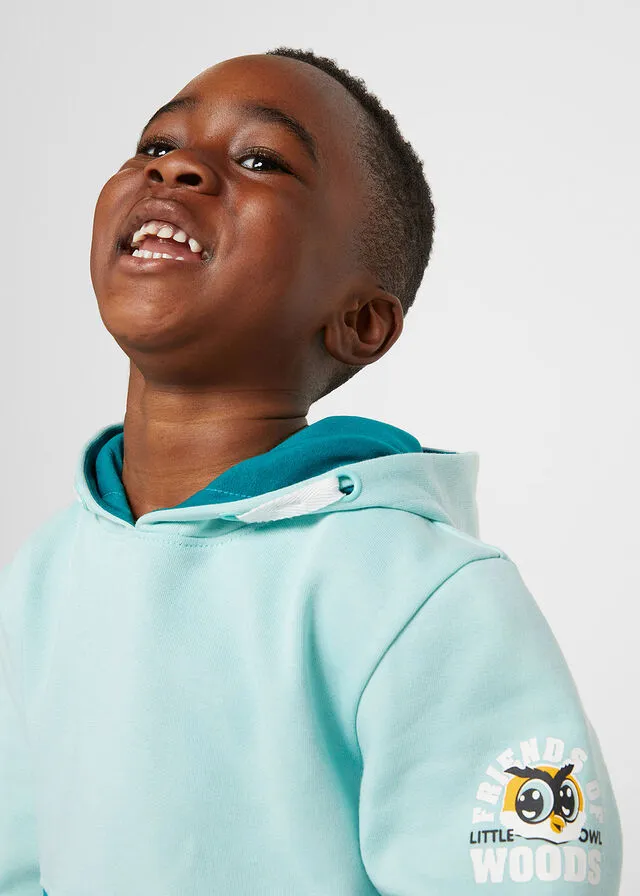 Sudadera con capucha para niños Turquesa cobalto-turquesa pastel