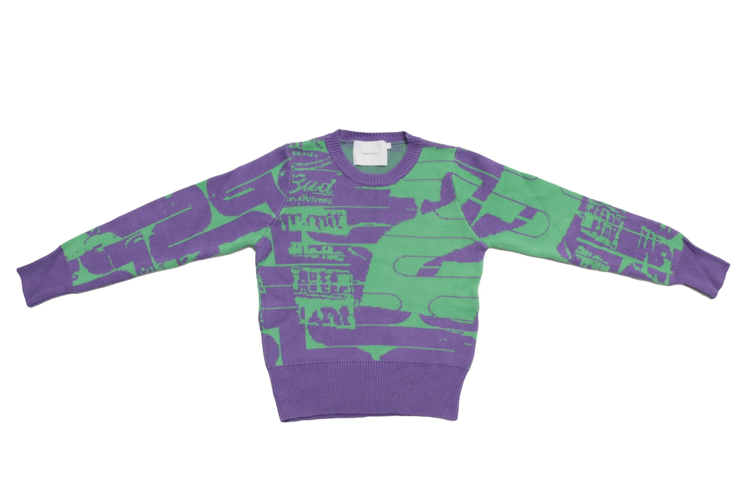 Tiempos Knit Sweater Lavandula and Fern Green