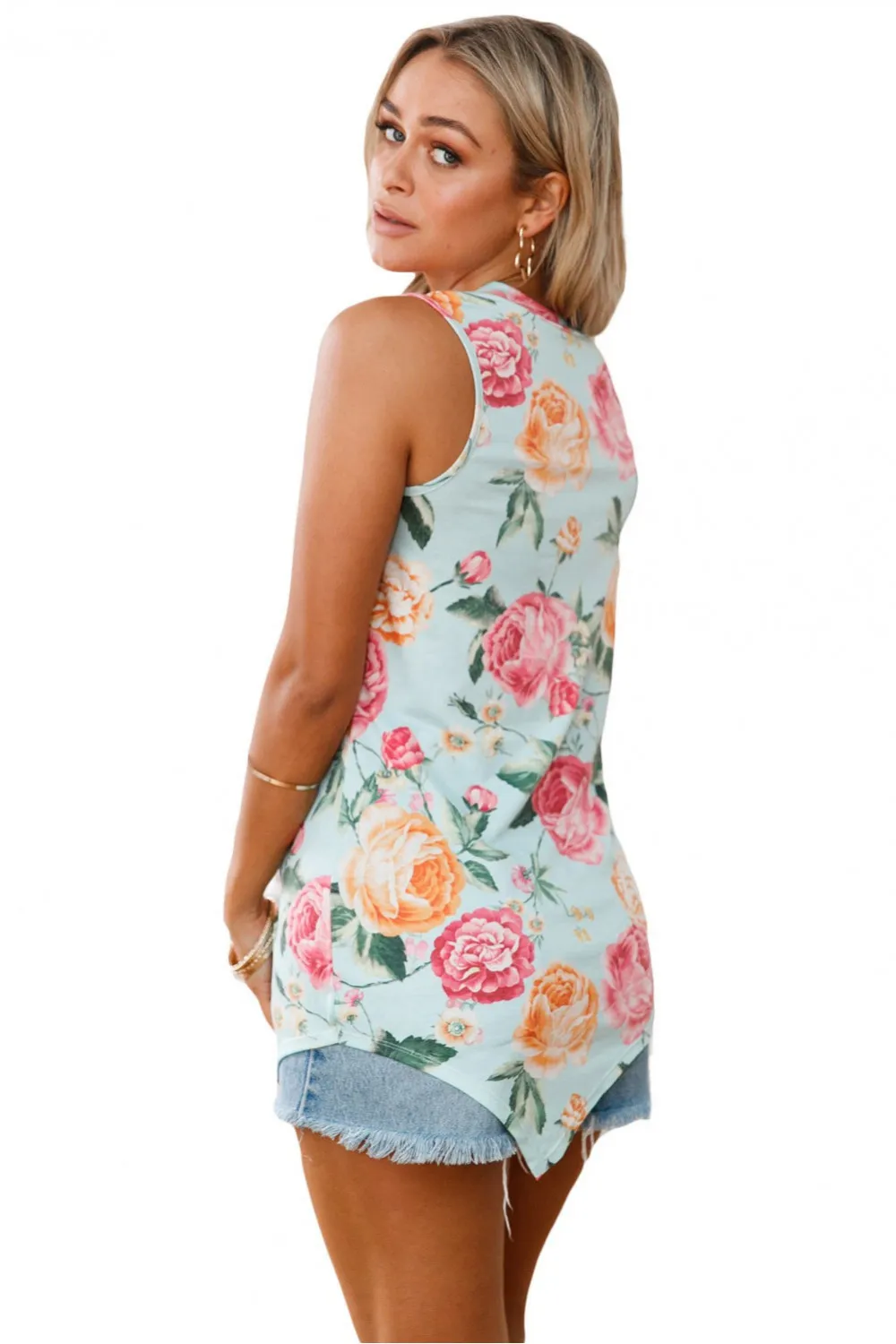 Top  asimétrico con estampado floral