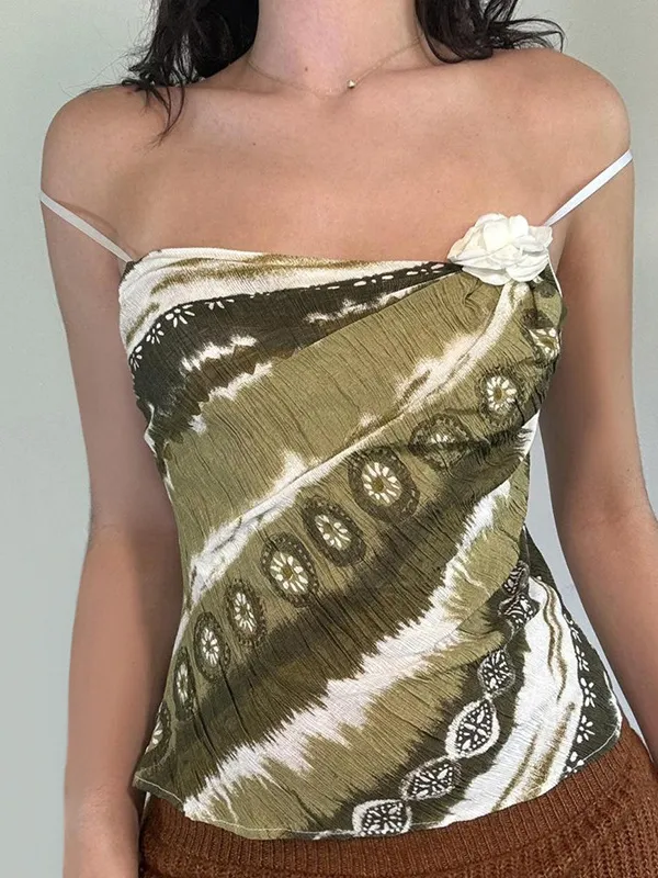 Top bandeau ajustado con estampado retro personalizado