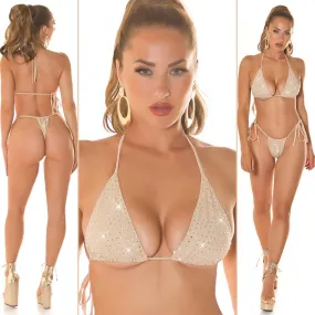 Top bikini triangular encanto Beige