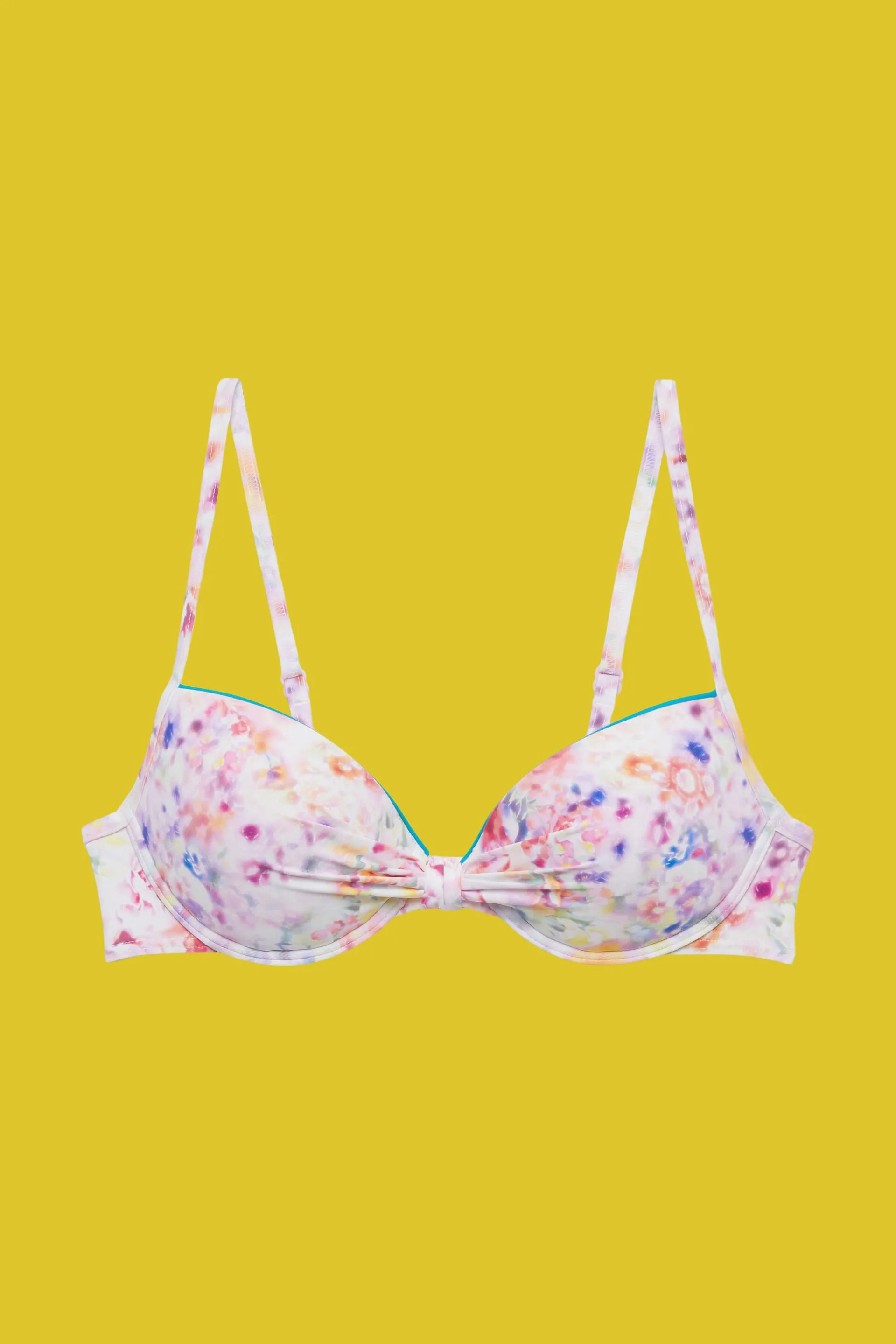 Top de bikini con aros, relleno y estampado floral