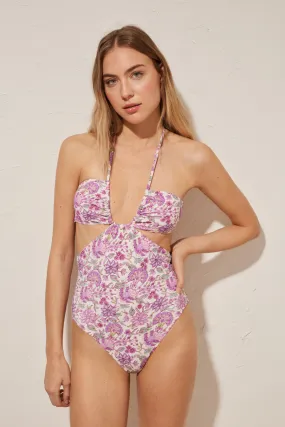 Trikini cut out estampado floral