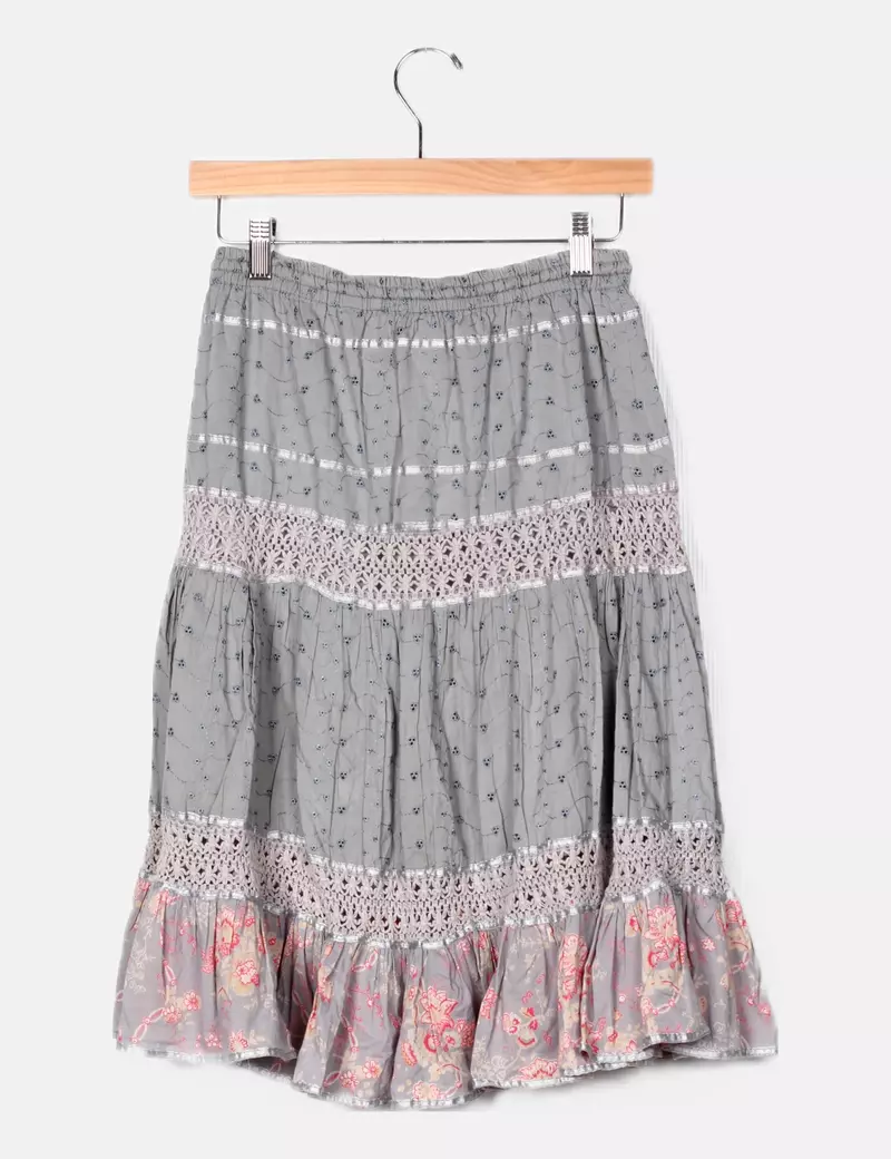 Vero Moda Falda gris estampado floral