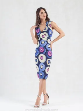 Vestido corto con estampado geométrico