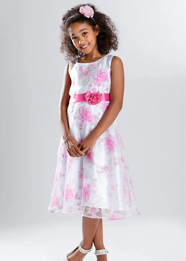 Vestido de fiesta para niñas Blanco-rosa