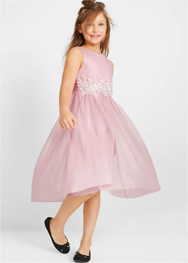 Vestido de fiesta para niñas Rosa-blanco