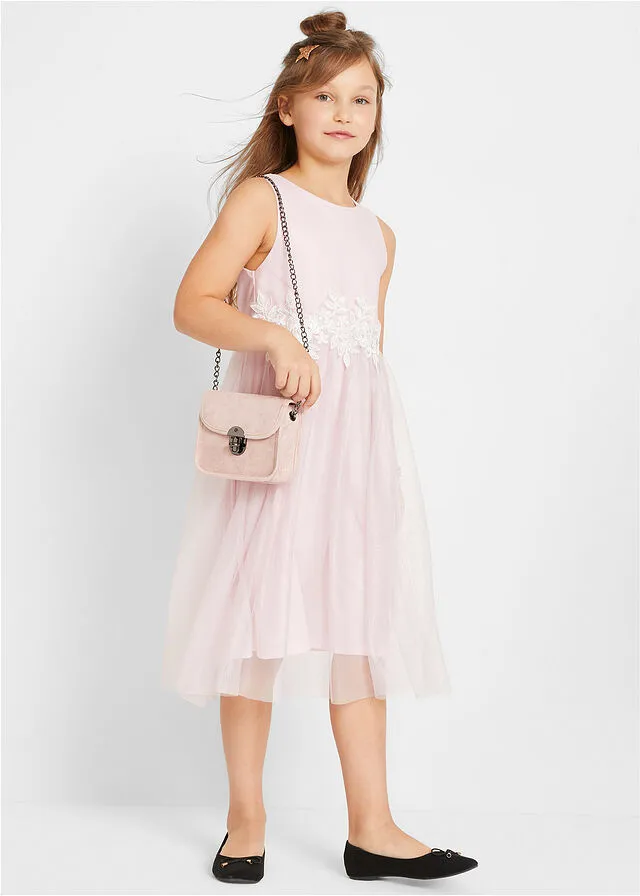 Vestido de fiesta para niñas Rosa-blanco