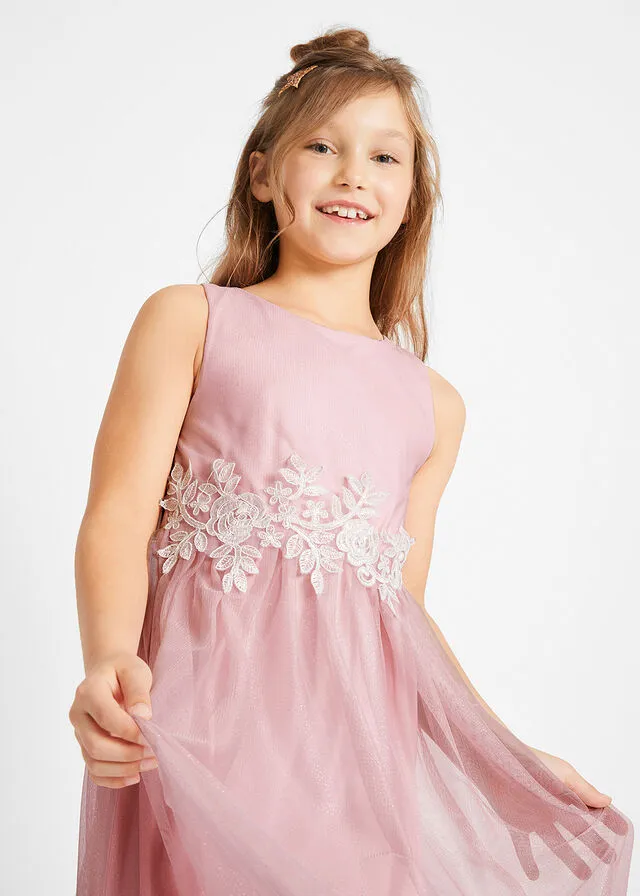 Vestido de fiesta para niñas Rosa-blanco