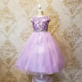 Vestido de Niña Fiesta Lila Elegante de Fiesta Talla 2 a 12 Años